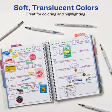 AVERY Dual Tip Markers, Fine Tip Marker and Chisel Tip Marker, Quick-Drying Water-Based Markers, Muted Neutral Colors, Ideal Planner Markers and Journal Markers, 6-Pack (25003) 6 Pack